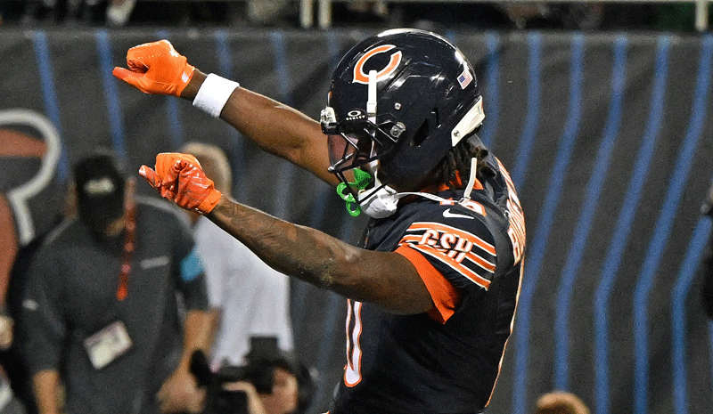 Thursday Night Football Odds. Luther Burden III Chicago Bears NFL.