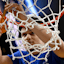 Florida Gators guard Walter Clayton Jr. (1) cuts down the net after defeating the Texas Tech Red Raiders during the West Regional final of the 2025 NCAA tournament.