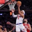 New York Knicks guard Josh Hart (3) goes to the basket against Houston Rockets forward Tari Eason (17) during the second half at Madison Square Garden. Mandatory Credit: Vincent Carchietta-Imagn Images