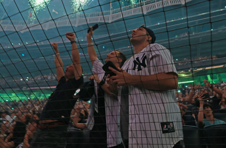 Yankee fans looking on