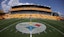 General view of the logo on the fifty yard line before the Pittsburgh Steelers host the Tampa Bay Buccaneers at Acrisure Stadium. Charles LeClaire-Imagn Images