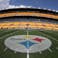 General view of the logo on the fifty yard line before the Pittsburgh Steelers host the Tampa Bay Buccaneers at Acrisure Stadium. Charles LeClaire-Imagn Images