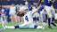 Dallas Cowboys quarterback Dak Prescott (4) reacts after a play against the New York Giants