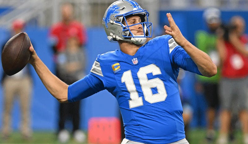 Detroit Lions quarterback Jared Goff in NFL action.