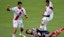 Action with River Plate's Enzo Perez and Kevin Castano during a group stage.
