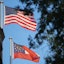 Georgia state flag. Megan Smith / USA TODAY NETWORK via Imagn Images