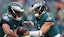 Philadelphia Eagles quarterback Jalen Hurts (1) and running back Saquon Barkley.