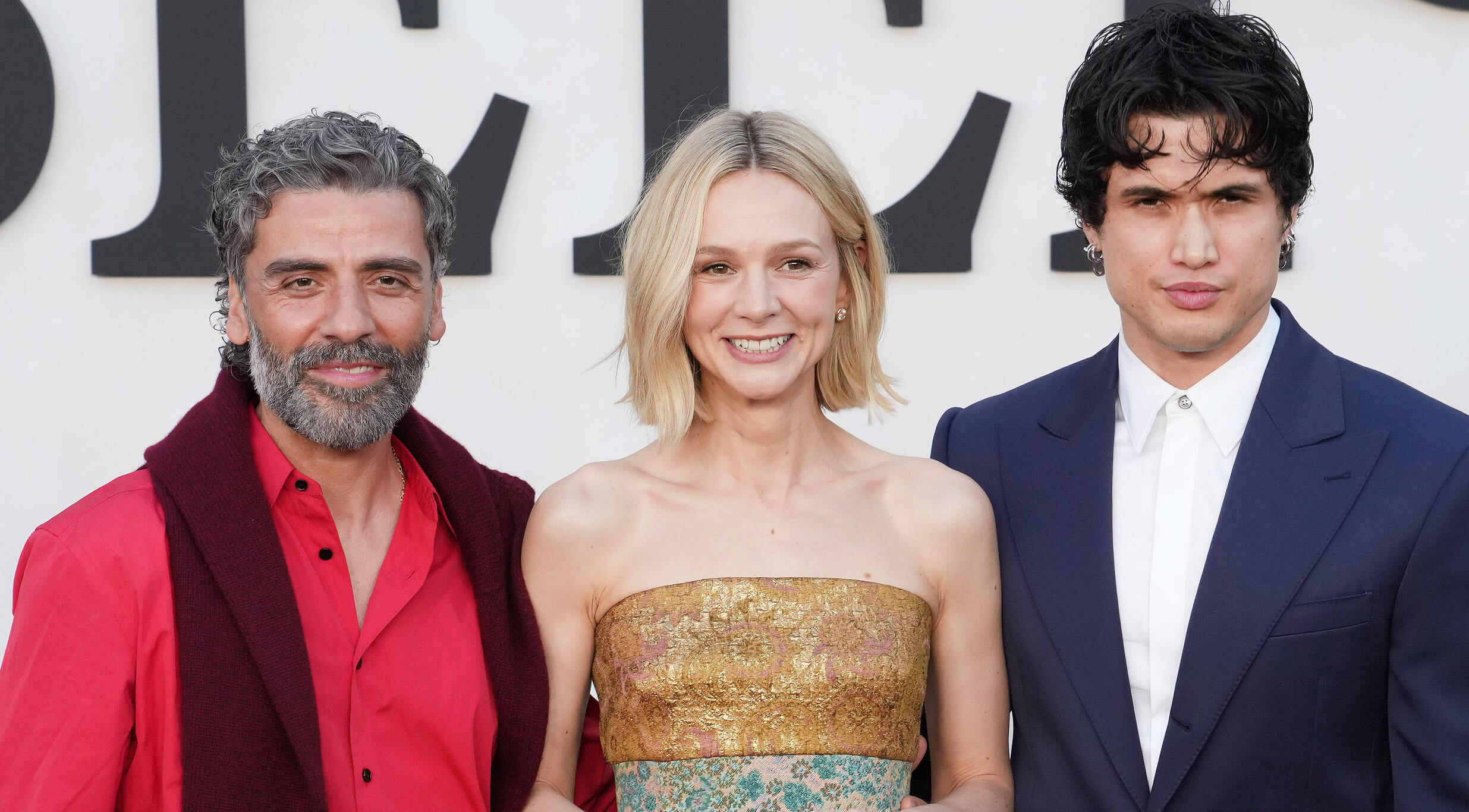 (L-R) Oscar Isaac, Carey Mulligan and Charles Melton at Netflix's BEEF Season 2 Los Angeles Premiere held at The Egyptian Theater in Hollywood, CA.