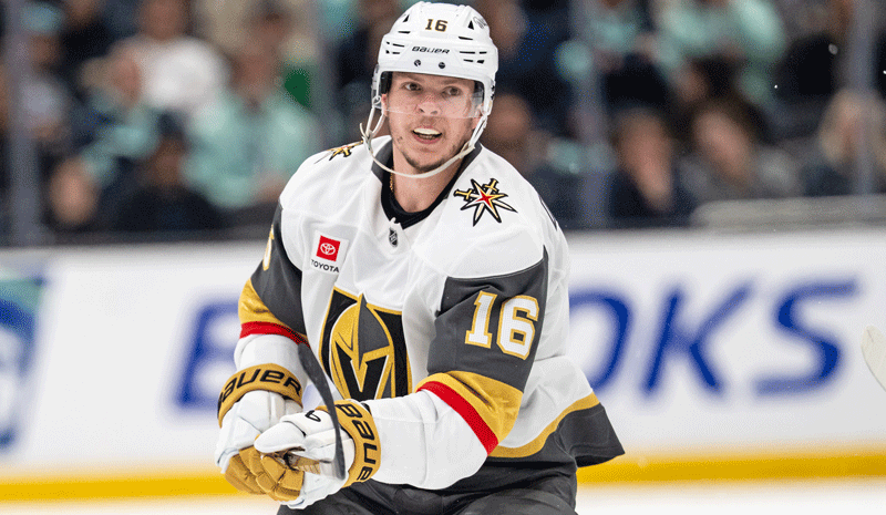 Pavel Dorofeyev (16) is pictured during a game against the Seattle Kraken.