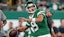 New York Jets quarterback Aaron Rodgers in NFL action.