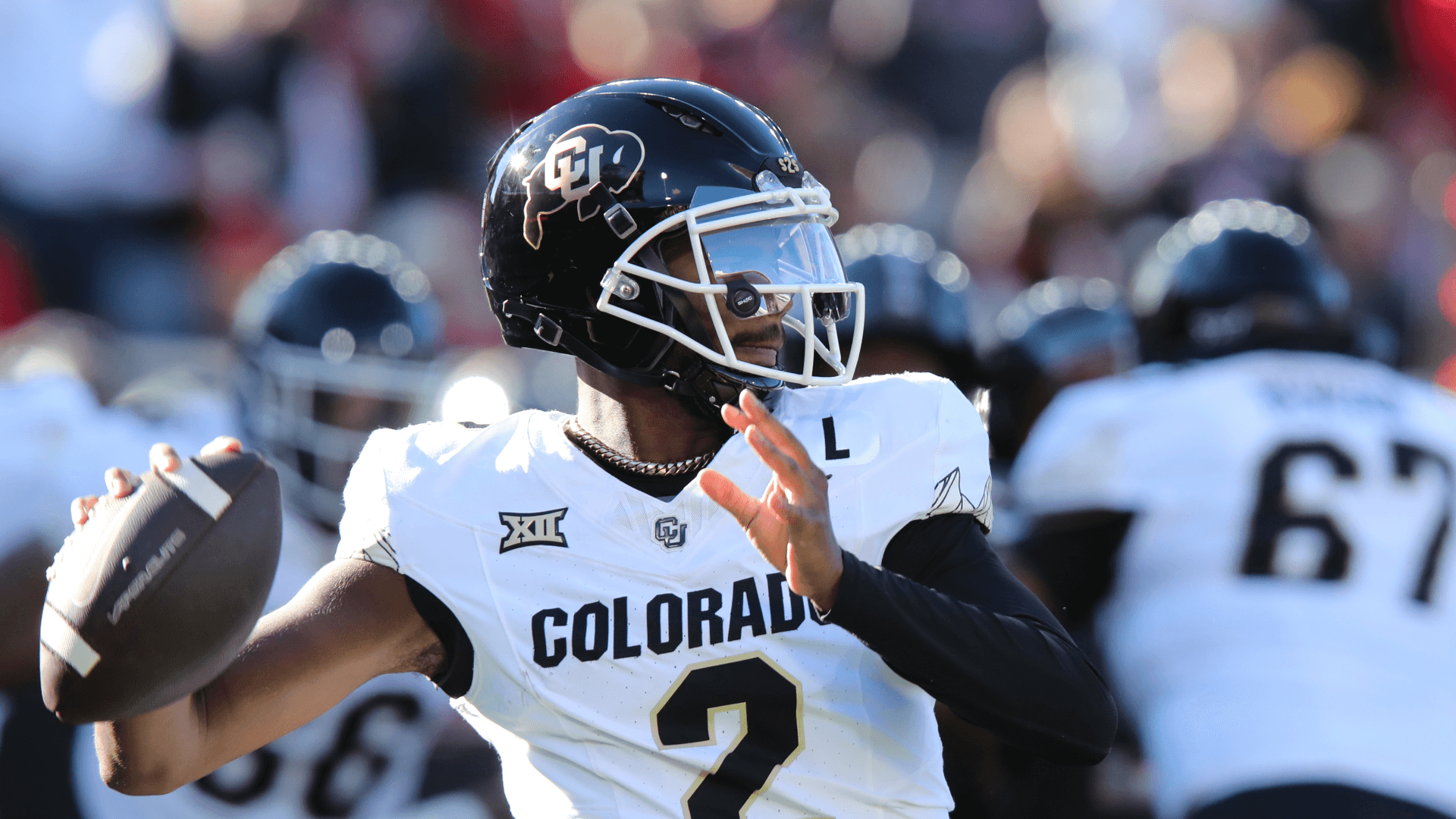 Colorado Buffalos quarterback Shedeur Sanders (2) passes against the Texas Tech Red Raiders.