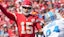 Kansas City Chiefs quarterback Patrick Mahomes (15) throws a pass against the Detroit Lions during the first half at GEHA Field at Arrowhead Stadium.