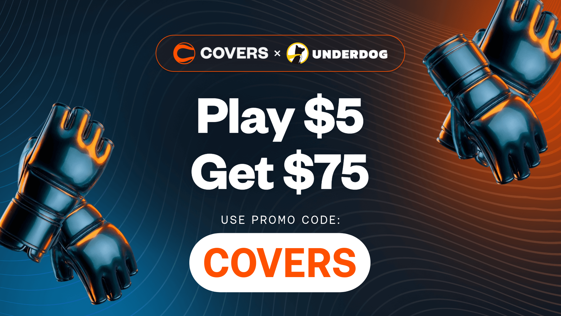 Use Underdog promo code "COVERS" to play $5, Get $75.