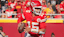Kansas City Chiefs quarterback Patrick Mahomes (15) drops back to pass during the first quarter against the Baltimore Ravens at GEHA Field at Arrowhead Stadium.