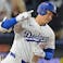 Los Angeles Dodgers two-way player Shohei Ohtani (17) reacts to his solo home run against the Milwaukee Brewers.