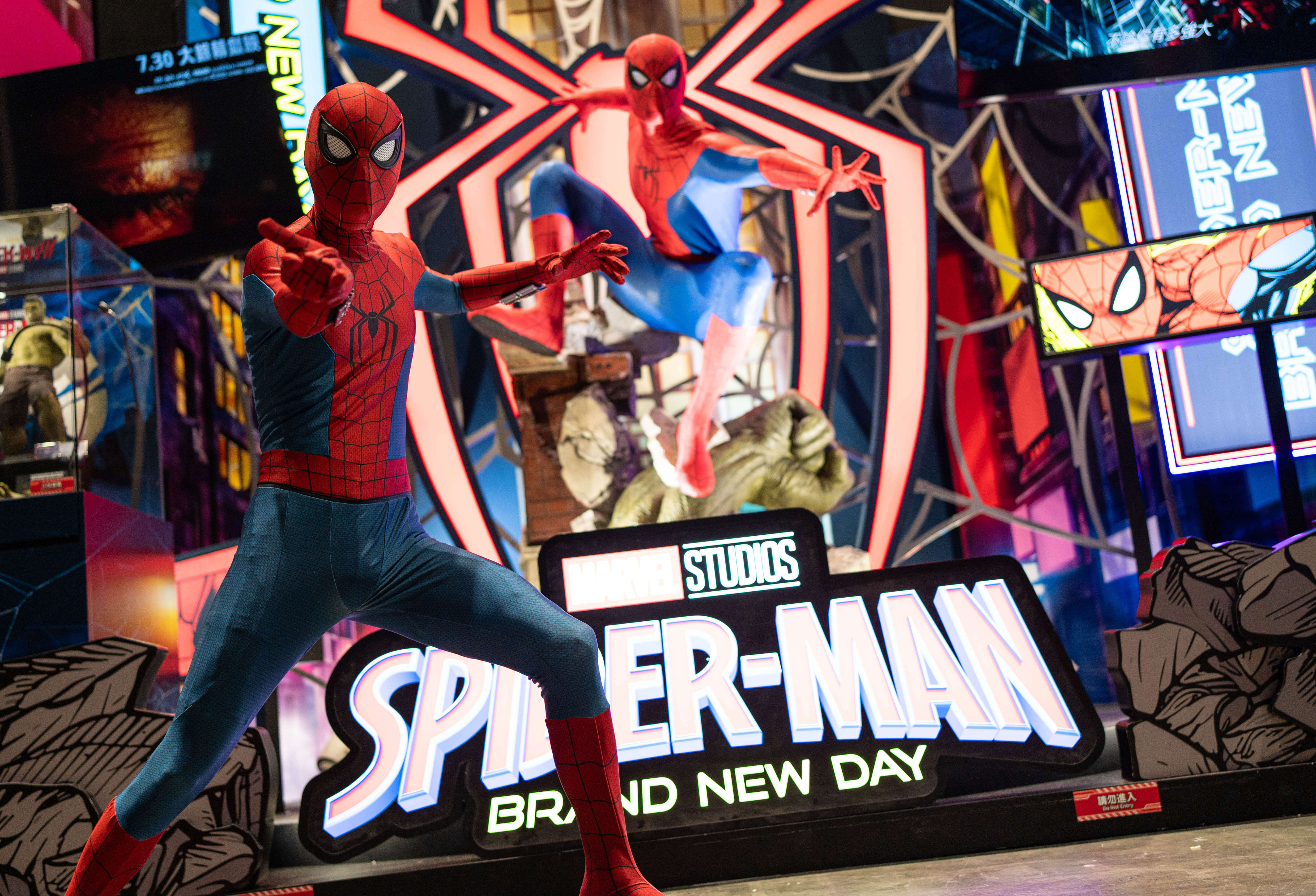 A person dress in a Spiderman costume at the Hong Kong Ani-Com & Games Hong Kong 2026 in Hong Kong, July 24, 2026. 