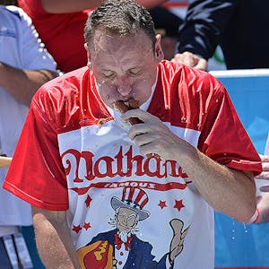 Joey Chestnut Nathan's Hot Dog Eating Contest