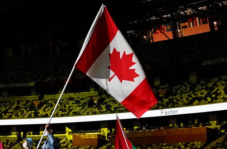 Canada flag Olympics closing ceremony