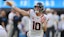 Denver Broncos quarterback Bo Nix (10) throws a pass in the second half.