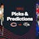 Promo image for Bears vs. Ravens, including Caleb Williams and Derrick Henry.