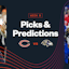 Promo image for Bears vs. Ravens, including Caleb Williams and Derrick Henry.