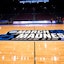 Mar 14, 2022; Dayton, OH, USA; General view of the March Madness logo during practice the day before the start of the First Four of the 2022 NCAA Tournament at UD Arena.