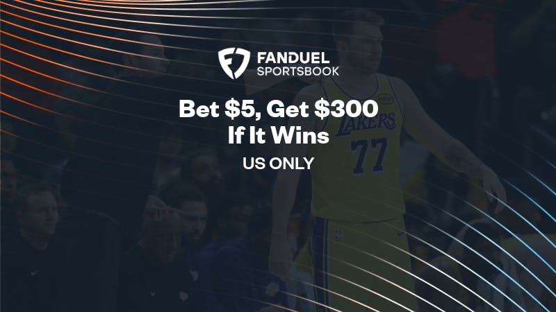 No FanDuel promo code needed for $300 bonus bets on NBA Season Opener. Bet $5, get $300 if it wins on Thunder vs Rockets, Warriors vs Lakers.