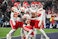 Kansas City Chiefs safety Deon Bush (26) celebrates with teammates after intercepting a pass in the end zone in the second half against the Baltimore Ravens in the AFC Championship football game at M&T Bank Stadium.