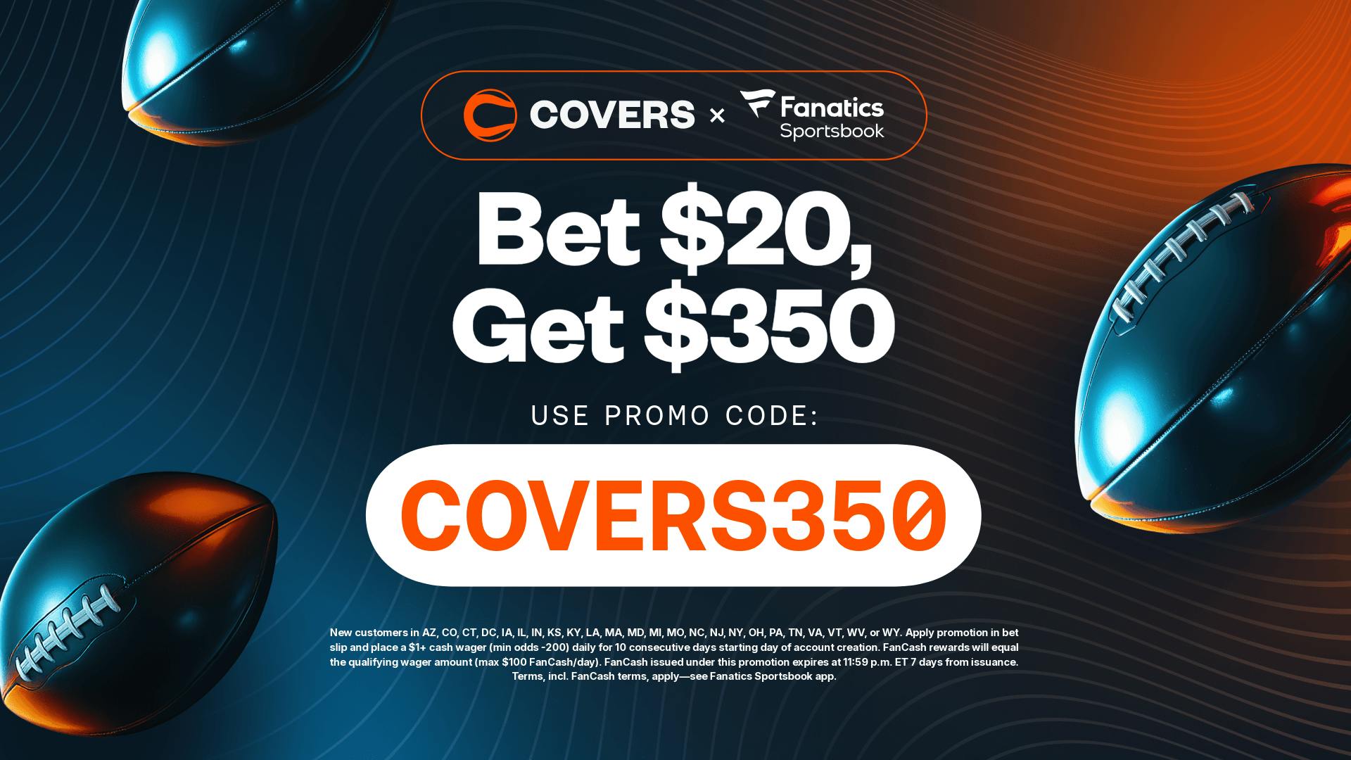 Fanatics Sportsbook Promo Code COVERS350: Bet $20, Get $350 in FanCash for College Football Week 7
