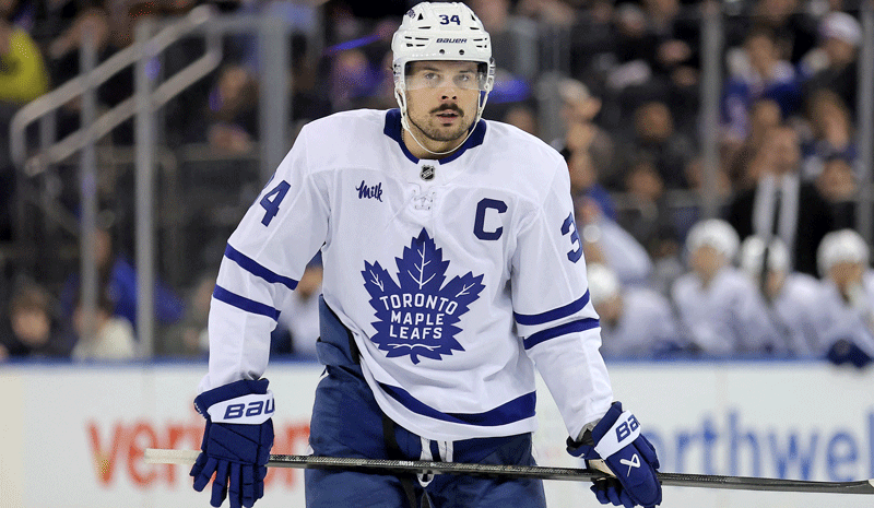 Toronto Maple Leafs forward Auston Matthews (34) during warm ups.
