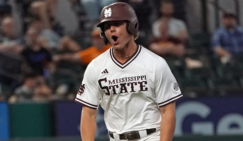 Mississippi State Bulldogs during the Amegy Bank College Baseball Series at Globe Life Field.