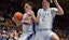 Duke Blue Devils forward Mason Gillis (18) pulls down a rebound in front of teammate Cooper Flagg (2).