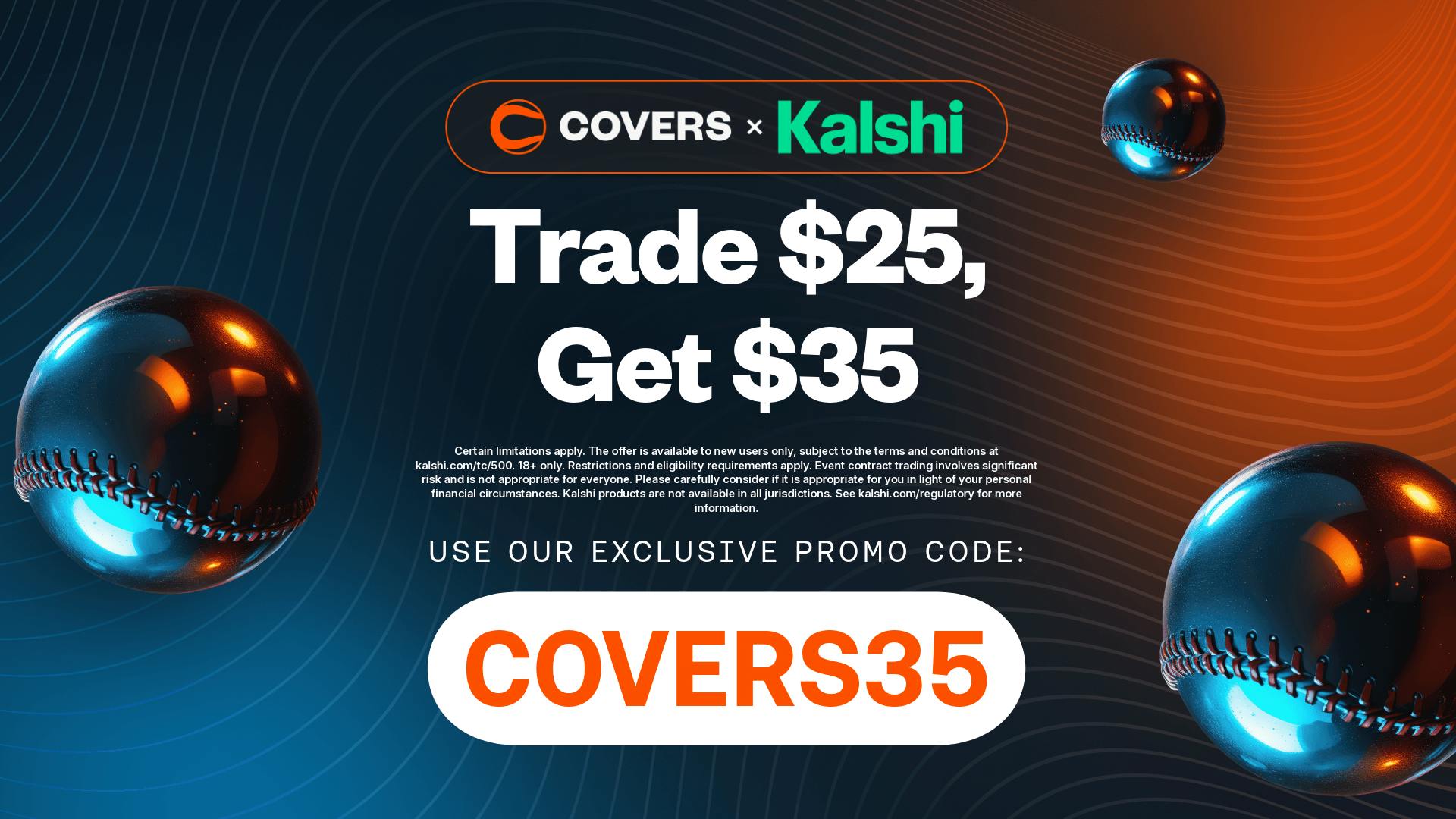 Kalshi Promo Code COVERS35: Trade $25 on Brewers vs Cubs, Get $35 in Prediction Market Bonuses