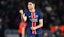 Paris Saint-Germain's Achraf Hakimi celebrates scoring their side's second goal.