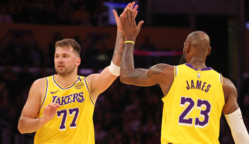 Luka Doncic LeBron James Los Angeles Lakers NBA