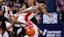  Arizona Wildcats guard Caleb Love (1) steals the ball from Iowa State Cyclones guard Keshon Gilbert (10).