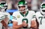 New York Jets quarterback Aaron Rodgers in NFL action.