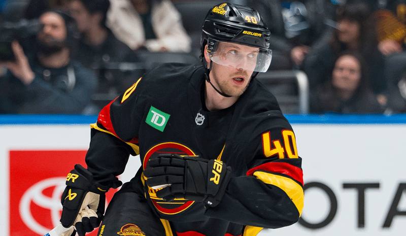  Elias Pettersson (40) skates against the Florida Panthers in the second period at Rogers Arena.