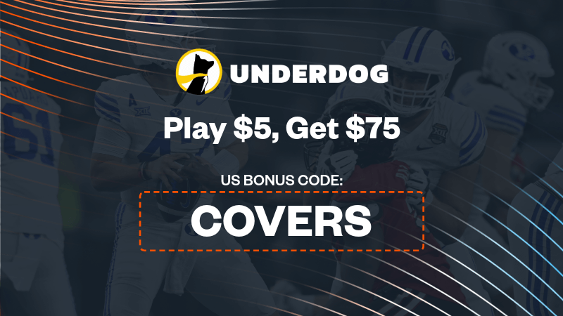 Use Underdog Fantasy promo code "COVERS" to play $5, Get $75. - IMAGN IMAGES