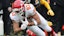 Kansas City Chiefs tight end Travis Kelce (87) makes a catch against Pittsburgh Steelers cornerback Donte Jackson (26) during the first quarter at Acrisure Stadium.