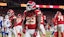 Kansas City Chiefs running back Kareem Hunt (29) reacts after scoring a touchdown against the Buffalo Bills.