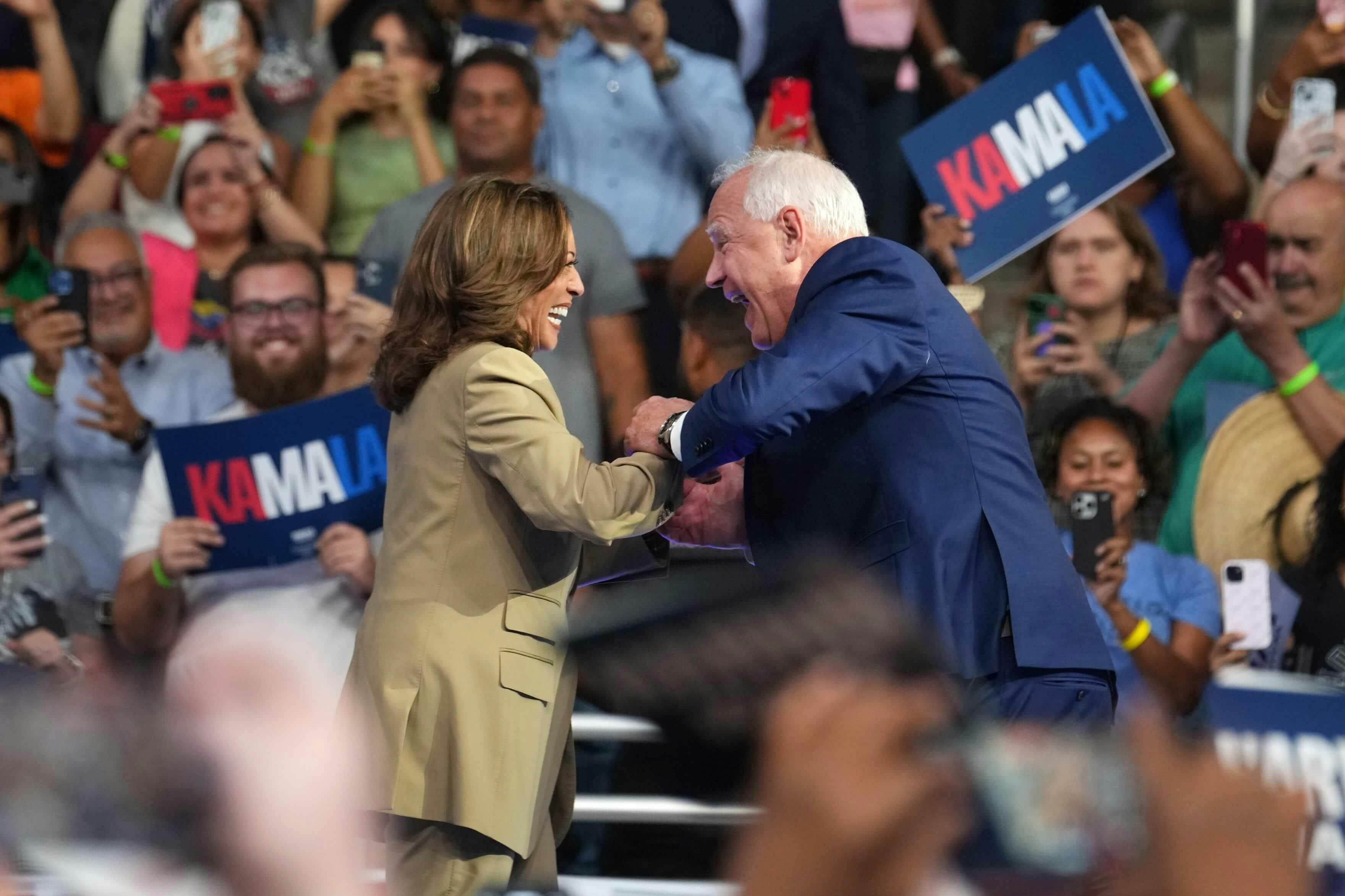 Kamala Harris and Tim Walz