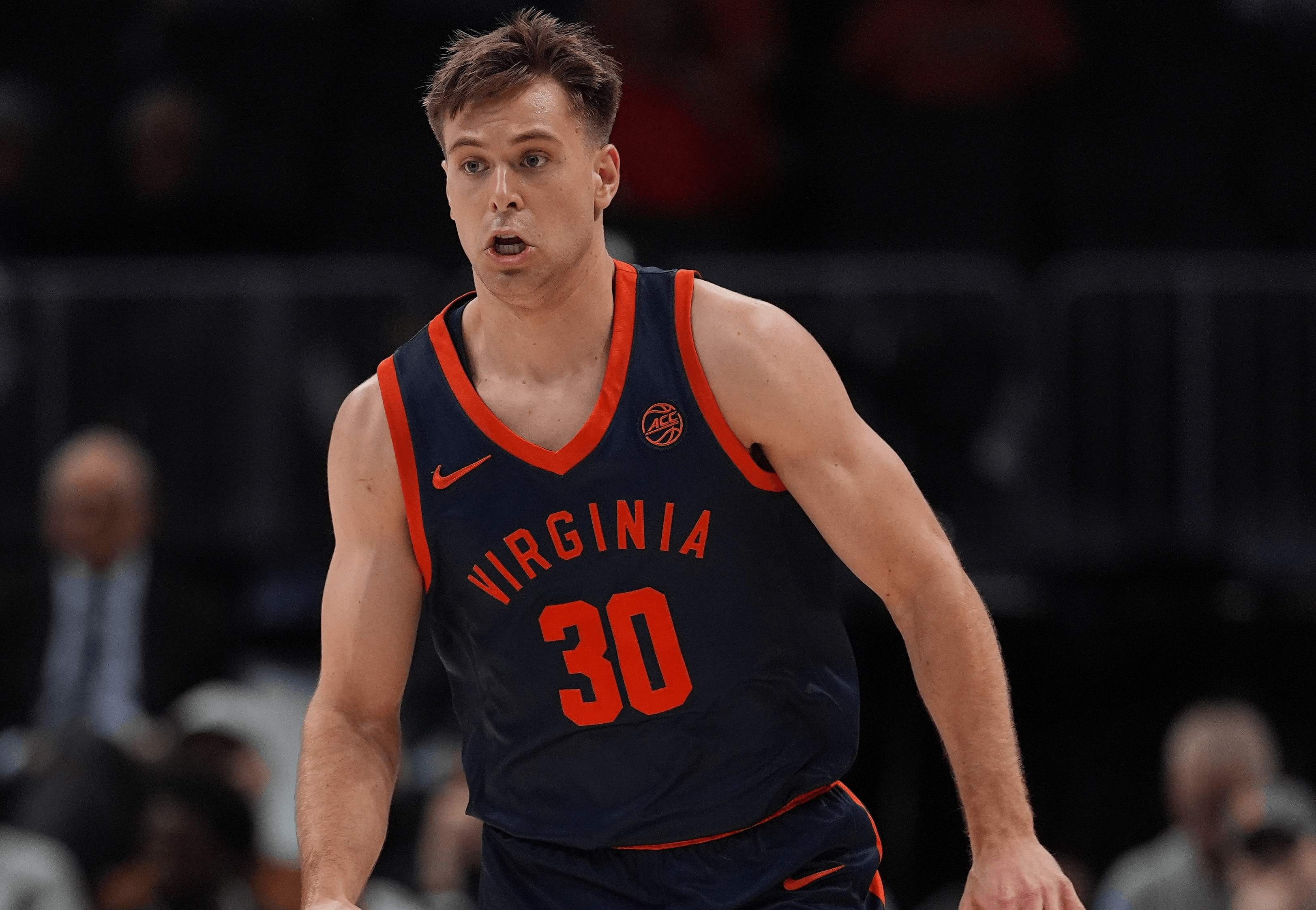Dallin Hall of the Virginia Cavaliers CBB