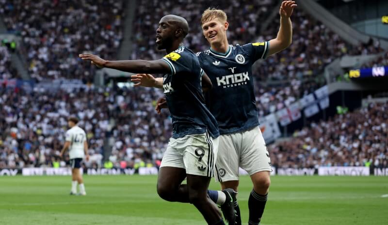 Newcastle United's Yoane Wissa celebrates.