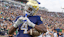 Notre Dame Fighting Irish running back Jeremiyah Love (4) celebrates scoring against the Syracuse Orange during the first half at Notre Dame Stadium.