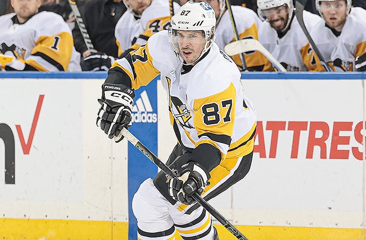 Pittsburgh Penguins All-Star Sidney Crosby in NHL action.