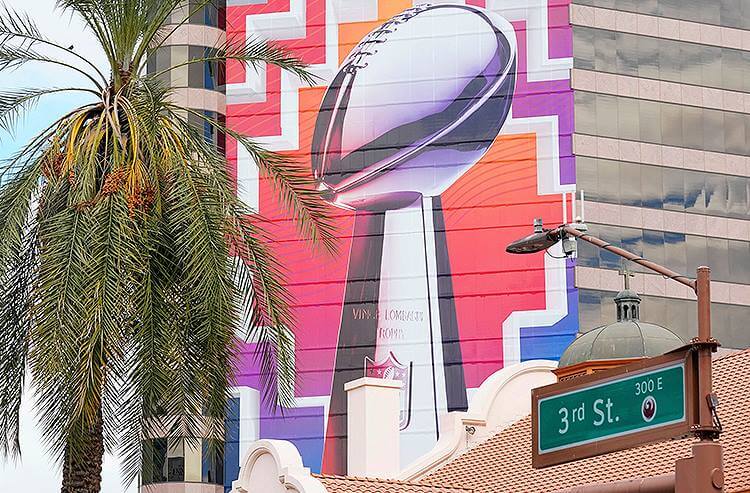 NFL Super Bowl LVII mural in Glendale, Arizona