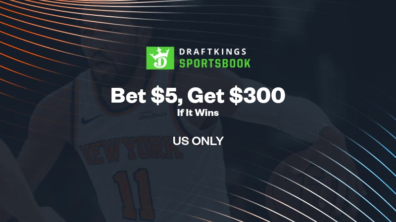 No DraftKings promo code needed for Cavaliers vs Knicks! Bet $5, get $300 bonus bets if it wins plus 3 months NBA League Pass on Wednesday.