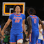 Florida Gators guard Isaiah Brown (20) and Florida Gators guard Denzel Aberdeen (11) celebrate after defeating the Auburn Tigers.