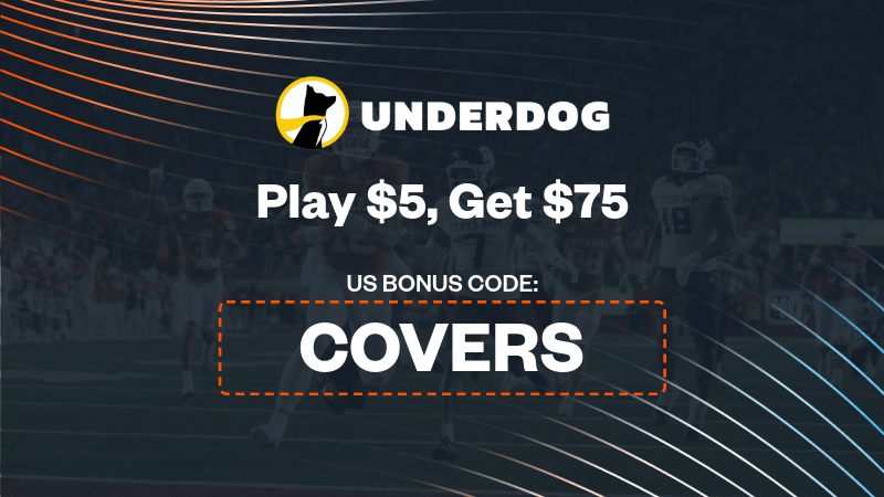 Use Underdog Fantasy promo code "COVERS" to play $5, Get $75. - IMAGN IMAGES